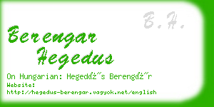 berengar hegedus business card